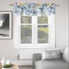 Spring Summer Curtain Valances for Windows Rod Pocket Decorative Window Treatments Pastoral Style Plants Eucalyptus Leaves Flowers Blue Valance Curtains Kitchen Valances for Living Room 54"x18" view 2