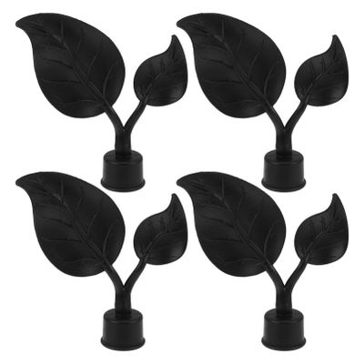 VOSAREA 4pcs Plastic Curtain Rod Finials Decorative End Caps for Drapery Poles Chic Design for Living Room Bedroom Dining Room Wear-resistant Easy to Install Fit