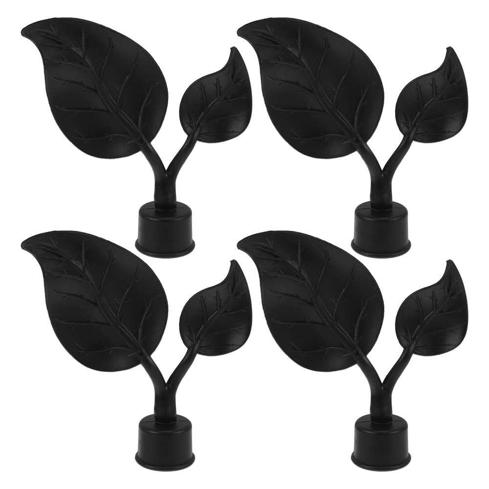 VOSAREA 4pcs Plastic Curtain Rod Finials Decorative End Caps for Drapery Poles Chic Design for Living Room Bedroom Dining Room Wear-resistant Easy to Install Fit