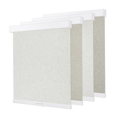 HOTSOON Light Filtering Roller Shades for Windows, Cordless Natural Linen Woven Roller Blinds, Thermal Insulated Fabric UV Protection Roller Shades for Home Office, Light Beige, 83" W x 60" H