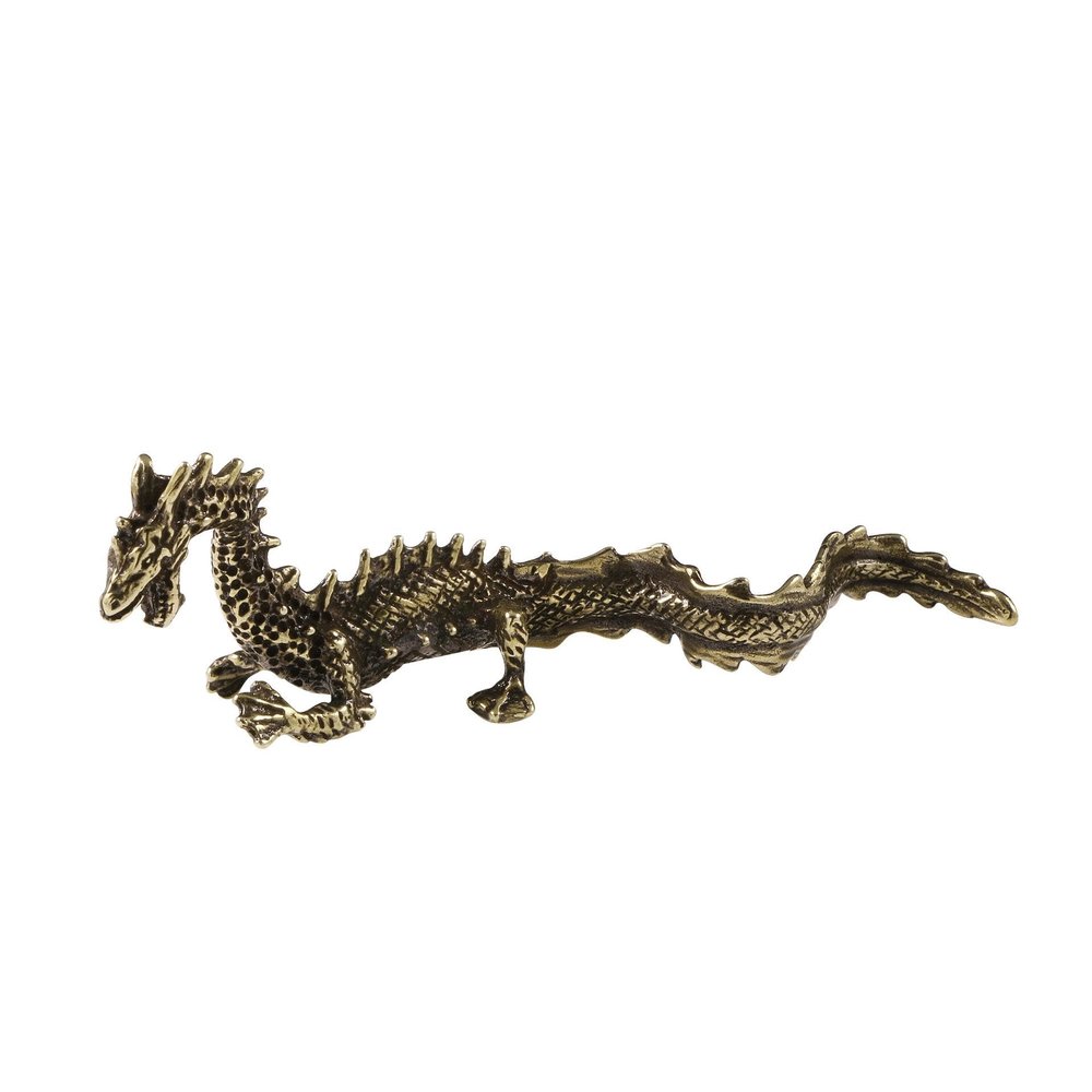JIAPAILAIYUN Miniature Brass Figurines,8.7x2.6cm Chinese Dragon Flying Dragon Brass Antique Ornaments Tea Pet Ornaments Objects Crafts Collection, Vintage