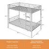 Bunk Bed with Ladder and high Guardrail, Able to Split, Metal Bunk Bed, Storage Space, Noise Free,Twin Over Twin Size Bunk Bed,Black view 2