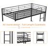 Bunk Bed with Ladder and high Guardrail, Able to Split, Metal Bunk Bed, Storage Space, Noise Free,Twin Over Twin Size Bunk Bed,Black view 4