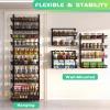 Mefirt 10-Tier Over The Door Pantry Organizer, Pantry Organization and Storage, Black Metal Hanging Adjustable Basket, Wall Spice Rack Seasoning Shelves, Home & Kitchen Essentials view 4