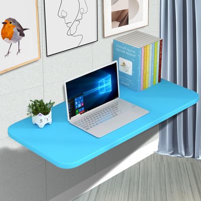 APCHJOJ Wall-Mounted Desk, Folding Dining Table, Folding Desk, Folding Table Wall-Mounted Small Folding Wall Table, Easy to fold and Save Space 90 * 40 * 2.5cm(35.4 * 15.7 * 1in) Blue