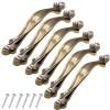 LEIXIUSM Door Kitchen Hardware Cupboard Knobs, 6PCS Vintage Cabinet Handles, Chic Drawer Handles, Furniture Door Pull Handles, Antique Kitchen Cupboard Handles, 128mm Hole Center, Green Bronze view 1