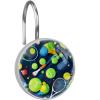 asebiunh Shower Curtain Hooks, Tennis Ball Pattern Shower Curtain Rings Stainless Steel Rust-Proof Shower Hooks Rings for Bathroom Shower Rods Curtains, Set of 12 Hooks view 1