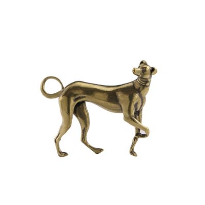 JIAPAILAIYUN Brass Animal Figurines,6.4x5.1cm Copper Dog Small Ornaments Solid Brass Zodiac Dog Ornaments Handicrafts Copper Micro-Carvings Antique Collection, Vintage