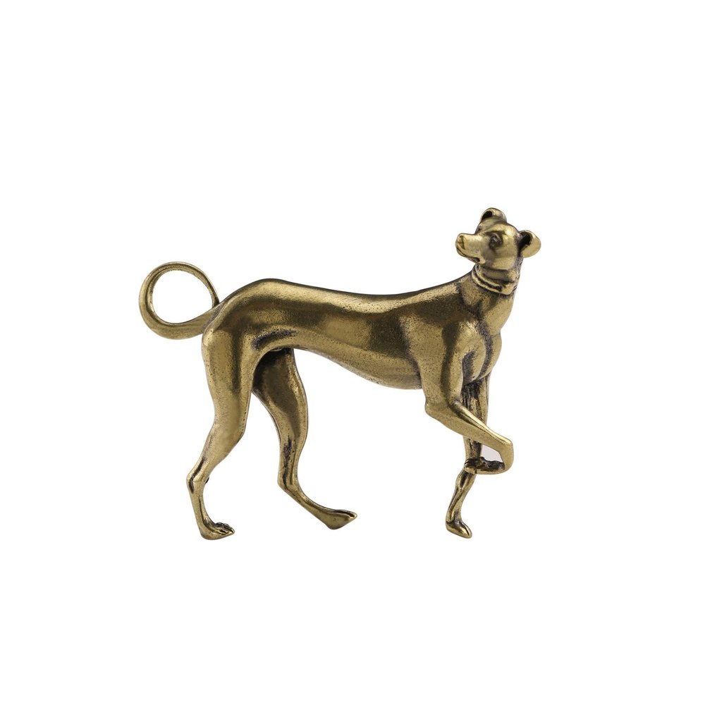 JIAPAILAIYUN Brass Animal Figurines,6.4x5.1cm Copper Dog Small Ornaments Solid Brass Zodiac Dog Ornaments Handicrafts Copper Micro-Carvings Antique Collection, Vintage