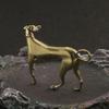 JIAPAILAIYUN Brass Animal Figurines,6.4x5.1cm Copper Dog Small Ornaments Solid Brass Zodiac Dog Ornaments Handicrafts Copper Micro-Carvings Antique Collection, Vintage view 2