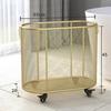 CSLOPMH Laundry Basket Clothes Hamper Metal Laundry Hamper Freestanding Laundry Basket On Wheels, Decorative Laundry Baskets For Sundries Storage Laundry Hamper Washing Basket, Gold view 2