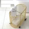 CSLOPMH Laundry Basket Clothes Hamper Metal Laundry Hamper Freestanding Laundry Basket On Wheels, Decorative Laundry Baskets For Sundries Storage Laundry Hamper Washing Basket, Gold view 4