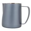Milk Frothing Pitcher, Comfortable Wear Resistant Beautiful Texture Milk Foamer Cup Double V Outlet Ergonomic Stainless Steel for Restaurant (Royal Blue) view 1