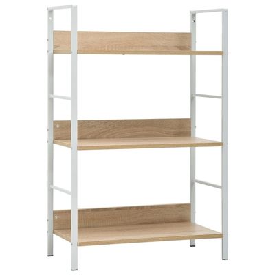 HEFZGDB 3-Layer Book Shelf Oak 23.6"x10.9"x35.6" Engineered Wood Storage Shelves Bookcases Closet Organizers and Storage Suitable for Living Rooms, porches, Offices.