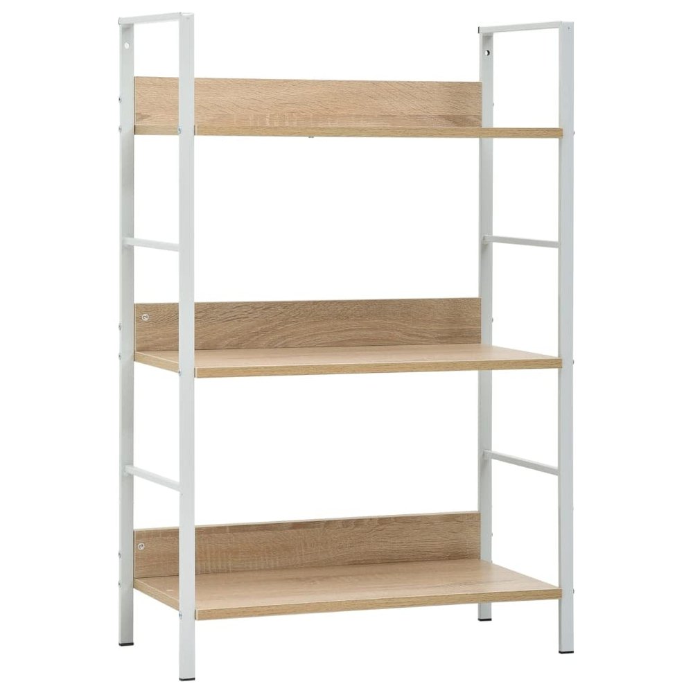 HEFZGDB 3-Layer Book Shelf Oak 23.6"x10.9"x35.6" Engineered Wood Storage Shelves Bookcases Closet Organizers and Storage Suitable for Living Rooms, porches, Offices.