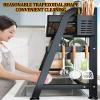 Cup Hanging Set,Over Sink Dish Drying Rack,dustproof,Adjustable Length,Over The Sink,Expandable Shelf Rack,for Kitchen Counter (Color : Black, Size : 66cm) (Black 86cm) view 2