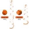 24 PCS Orange Hanging Swirl, Sparkle Ceiling Decorations, Plastic Streamer Party Decorations with Double-Swirls and Single-Swirls for Birthday Decorations, Thanksgiving DayGraduation, Baby Shower view 2