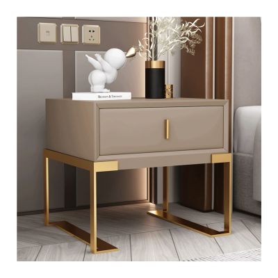 HASMI Night Stand Bedroom Storage Bedside Cabinet Storage Mini Bedside Cabinet with One Drawer Gold Leg/Black Leg Bedside Cabinet Bedside Tables (Size : Gold Cabinet feet, Color : 07)