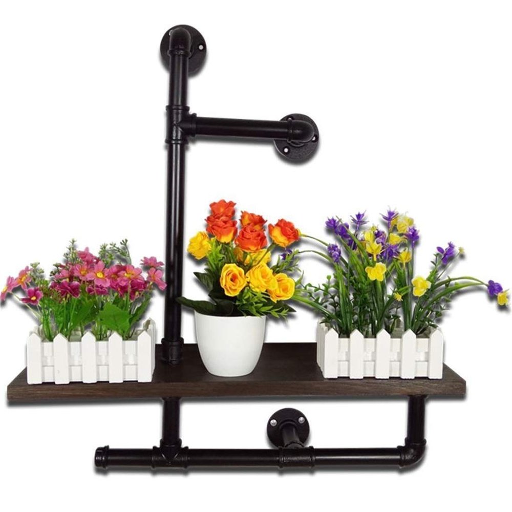 Retro Style Floating Shelf Metal Wall Hanging Shelves for Bedroom Living Room Kitchen