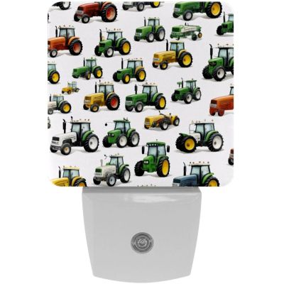 KikandKo Tractors Pattern Night Light for Kids LED Night Light Plug in Wall, Dusk to Dawn Sensor for Nursery Night Light, Children, Room Decor