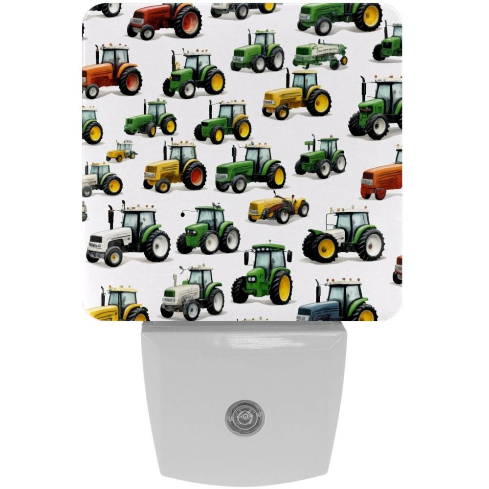 KikandKo Tractors Pattern Night Light for Kids LED Night Light Plug in Wall, Dusk to Dawn Sensor for Nursery Night Light, Children, Room Decor