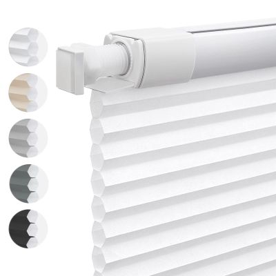 Keego No Drill Cellular Blinds Cordless for Window Blackout Honeycomb Shades No Tools Easy Install for Home Kitchen Bedroom Office (Light Filtering,White,19" W x 78" H)