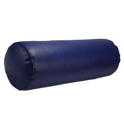 WeiWeiLee Leather Sponge Long Bolster Pillow Round Neck Roll Pillow Cervical Roll Cylinder Bolster Pillow for Legs, Back & Yoga (Navy Blue, 1660cm/6.3"23.6")