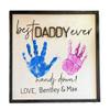 IZI POD Father's Day Handprint 2024, Custom Hands Print Sign, Hands Down Best Dad Ever Wooden Sign, Handprint Keepsake, Gift for Dad, Papa, Grandpa, Birthday, Father's Day, Christmas 1, Style 1 view 1