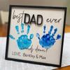 IZI POD Father's Day Handprint 2024, Custom Hands Print Sign, Hands Down Best Dad Ever Wooden Sign, Handprint Keepsake, Gift for Dad, Papa, Grandpa, Birthday, Father's Day, Christmas 1, Style 1 view 4