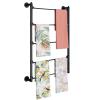 ZZBSOD Wall Mounted Scarf Display Stand, 5-Tier Metal Organizer for Gift Wrapping Paper/Ribbon/Jeans, Space-Saving view 1