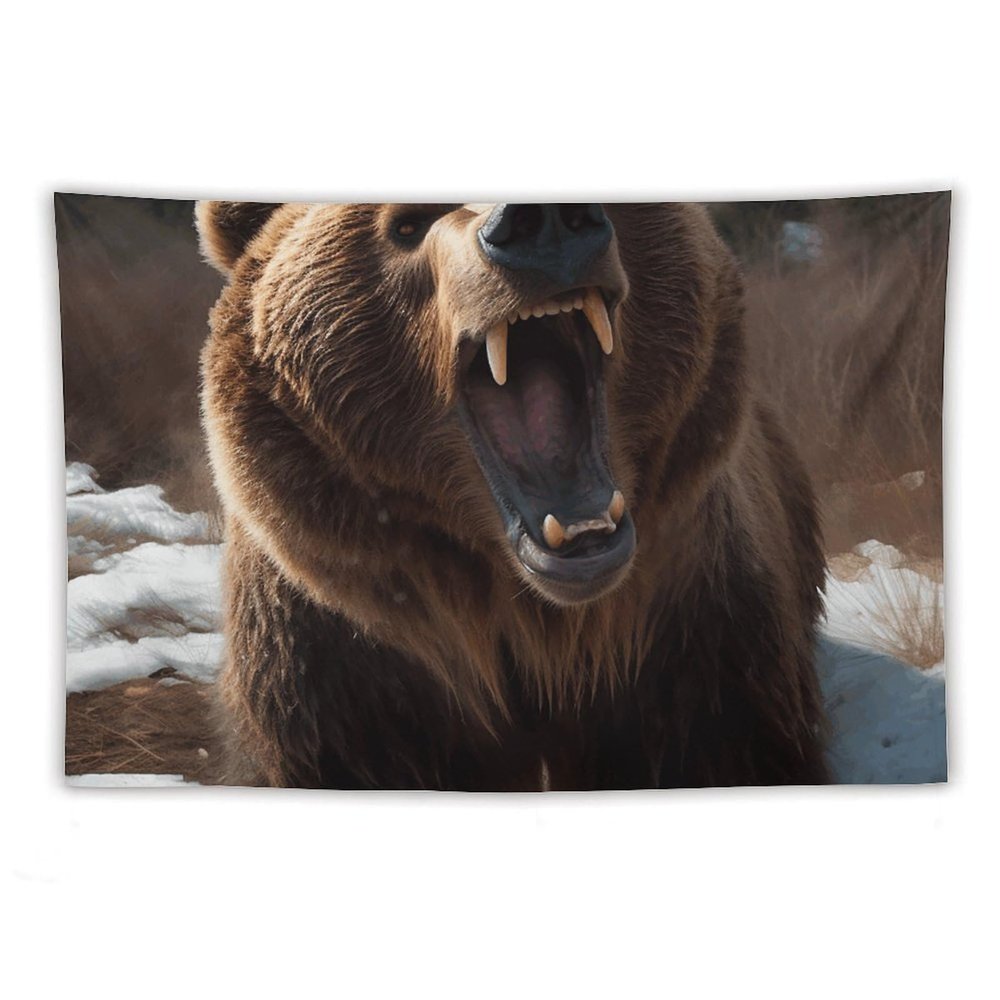 LZQPOEAS Tapestry Wall Hanging for Living Room 60 X 51 in Roaring Bear Tapestry for Bedroom Home Decor Tapestries Wall Art Hanging Personalized Wall Blanket Wall Hanging Decor for Party Supplies