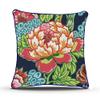 ArogGeld Honshu Pillow in Navy Blue and Red Chinoiserie Floral Pillow Lumbar Flower Throw Pillow Cover Cushion Cover Linen Case Rustic Decor Pillowcase with Zipper Home Decor 20x20 Inch view 1