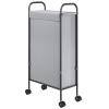 ELYKEN Slim Laundry Hamper with Lid, 50L Small Rolling Laundry Basket on Wheels, 7.9 Narrow Dirty Cloth Cart with Removable Inner Bag for Small Bathroom, Bedroom, Grey view 1