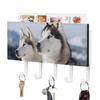 YKUDBN Key Holder,Husky Dogs Print Wall Mounted Key and Mail Holder,Home Decoration Suitable for Kitchen and Office view 1