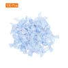 MECCANIXITY 100Pcs Mini Gingham Ribbon Bow 1.5" Checkered Fabric Satin Ribbon Bows for Craft DIY Hair Bow Sewing Wedding Birthday Party Light Blue and White view 4
