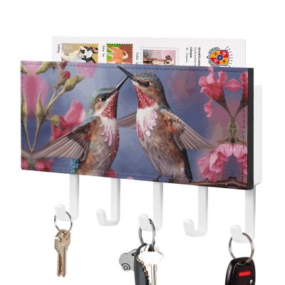 YKUDBN Key Holder,Humming Birds with Color Print Wall Mounted Key and Mail Holder,Home Decoration Suitable for Kitchen and Office