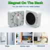 Square 60 Minute Mechanical Kitchen Timer - Visual Kitchen Cooking Timer Clock with Loud Alarm - No Batteries Required-Manual Countdown Timer for Classroom, Home, Study and Cooking (White) view 2