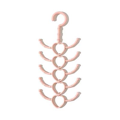 2 Pcs Rotatable 10-Claw Multi-Purpose Hook Hanger Hanger Scarves Scarf Coat Rack Plastic Shoe Hook Shoe Belts Scarf Hanger (Color : Pink)