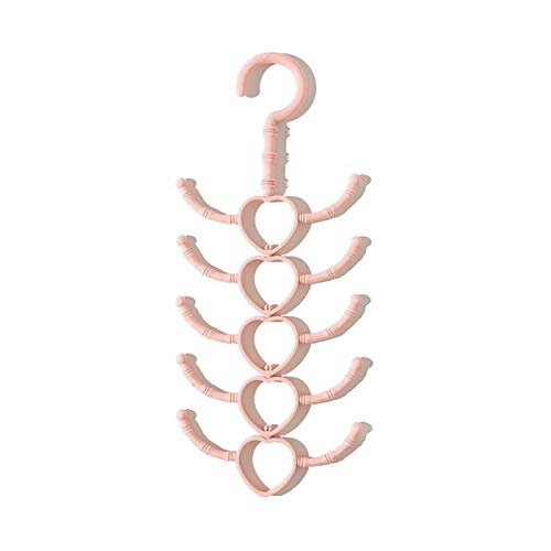2 Pcs Rotatable 10-Claw Multi-Purpose Hook Hanger Hanger Scarves Scarf Coat Rack Plastic Shoe Hook Shoe Belts Scarf Hanger (Color : Pink)
