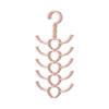 2 Pcs Rotatable 10-Claw Multi-Purpose Hook Hanger Hanger Scarves Scarf Coat Rack Plastic Shoe Hook Shoe Belts Scarf Hanger (Color : Pink) view 1