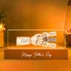 Dad's Team Fist Bump Personalized Acrylic LED Night Light, Custom Dad Night Light, Father's Day Christmas Birthday Gifts for Daddy, Papa, Grandpa, Husband, Fist Bump Night Light, Fathers Day Decor /1 view 1