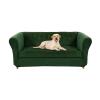 UNBBRRL 1 2 3 Seater Chesterfield Sofa Cover Set Velvet Sofa Seat Cushion Covers Washable Stretch Couch Cover Pet Friendly Separate Sofas Slipcover (Dark Green,Love+1 Pc 2 Seat) view 1