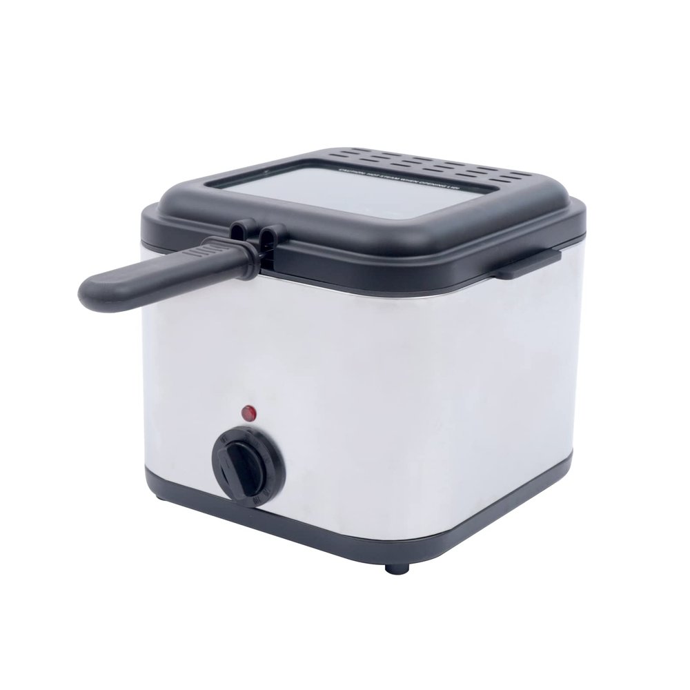 1000w Electric Deep Fryer with Basket and Drip Hook for Home Use, 2.5l Oil Capacity Non-stick Inner Pot Stainless Steel Fryer, Removable Lid with View Window and Filter