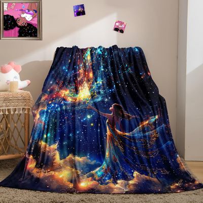 CDIWIDH Girls Throw Blanket - Princess Blankets for Girls Colorful Princess Bedroom Decor Kids Blanket for Travel Couch Movie Bedding, Throw Size 50" x 60" (130 x 150 cm)