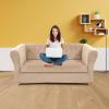 UNBBRRL 1 2 3 Seater Chesterfield Sofa Cover Set Velvet Sofa Seat Cushion Covers Washable Stretch Couch Cover Pet Friendly Separate Sofas Slipcover (Khaki,Love+1 Pc Large 2 Seat) view 2