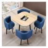 DBZRRKHDC Office Conference Table Small Meeting Room Table, Negotiating Table and Chair Set Coffee Shop Tea Shop Restaurant Hotel Reception Balcony Bedroom Living Room Office Lounge (Color : Blue) view 1