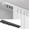 Curtain Track Ceiling Mounted, Aluminum Heavy Duty Curtain Track System Set, Room Divider Curtain Rails, Ultra-thin Curtain Track, Invisible Inner Casement Floating Window Curtain Rod ( Color : Black view 1
