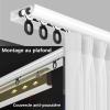 Curtain Track Ceiling Mounted, Aluminum Heavy Duty Curtain Track System Set, Room Divider Curtain Rails, Ultra-thin Curtain Track, Invisible Inner Casement Floating Window Curtain Rod ( Color : Black view 4