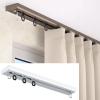 Curtain Tracks Ceiling Mounted Heavy-Duty Curtains Rails Room Divider Curtain Track, Invisible Inner Casement Floating Window Curtain Rod, Aluminum Alloy Mute Curtain Rail ( Color : White , Size : 1.4 view 1