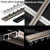 Curtain Tracks Ceiling Mounted Heavy-Duty Curtains Rails Room Divider Curtain Track, Invisible Inner Casement Floating Window Curtain Rod, Aluminum Alloy Mute Curtain Rail ( Color : White , Size : 1.4 view 2